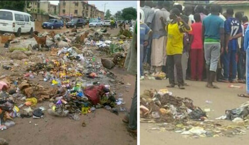Protesting Cross River Sweepers Litter Gov. Ayede’s Office With Garbage