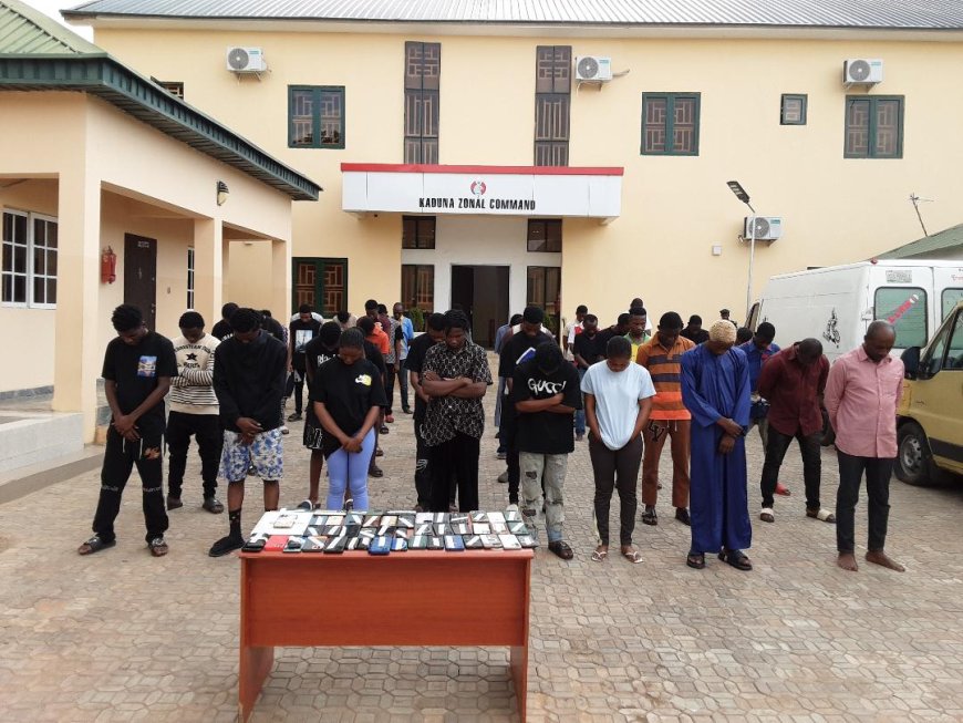 Two Yahoo Girls, Two Ex-convicts,  44 Others, Arrested For Internet Fraud In Kaduna