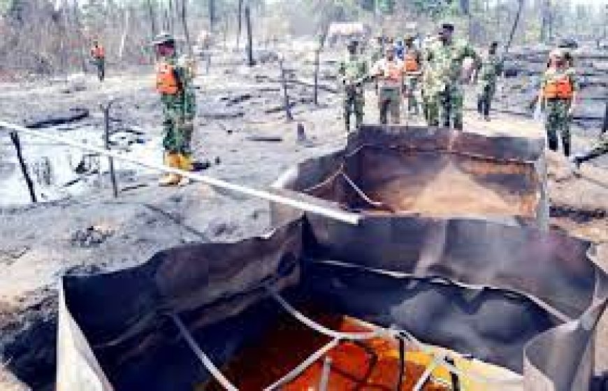 Military Destroys 57 Illegal Refining Sites, Apprehends 16 Oil Thieves