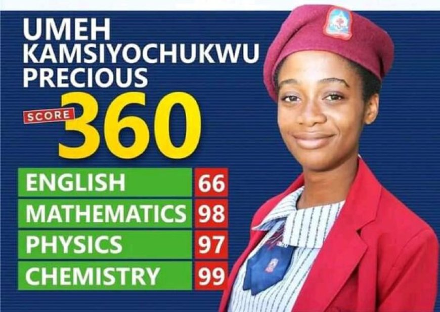 Nkechinyere Umeh From Anambra Emerges Best Candidate In 2023 UTME