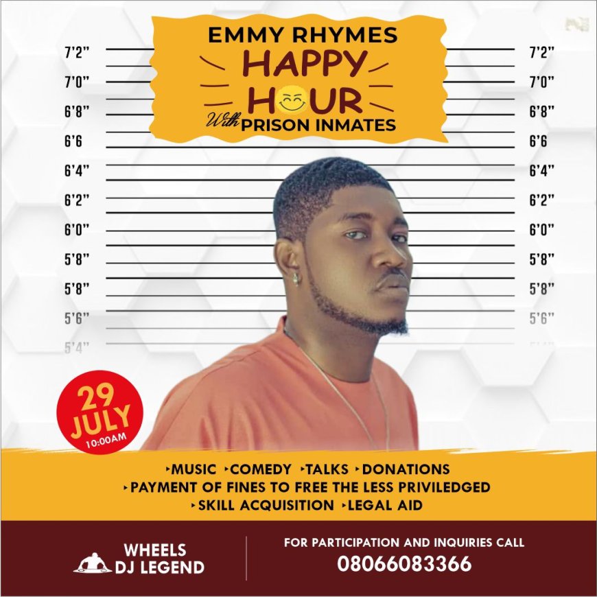 Prolific Music Artiste, Emmy Rhymes Set To Hold Prison Outreach