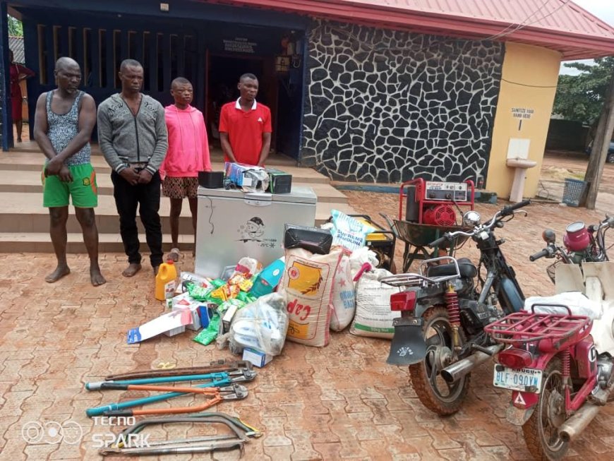 Anambra Police Uncovers Burglary Gang, Arrests 4, Recover Stolen items
