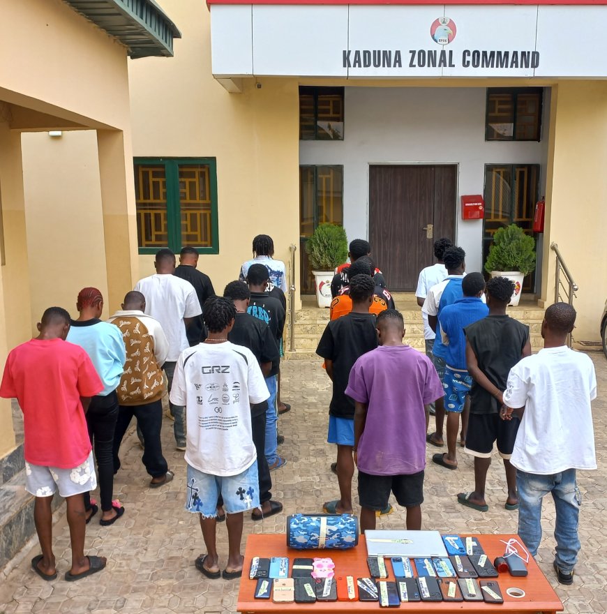 36 Suspected Yahoo Boys, Girl,  In EFCC Net In Kaduna