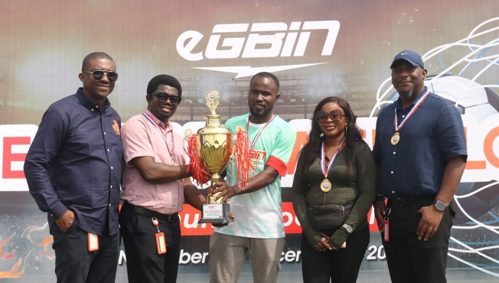 PHOTO CAPTION

 

L-R, Head of Human Resources, Egbin Power, Gabriel Nkanga; Head, Quality, Health, Safety & Environment (QHSE), Egbin Power, Julius Akpong; Captain of Alanu-Omo FC, winners of the tournament, Samad Ojikutu; Brand, Event & PCSR Manager, Egbin Power, Stella Olugbemi; and Chief Security Officer, Egbin Power, Adeniyi Ige, during the trophy presentation to the Champions of 2025 edition of Egbin Power Community Football Competition, at Egbin Power, Ikorodu, Lagos.

 