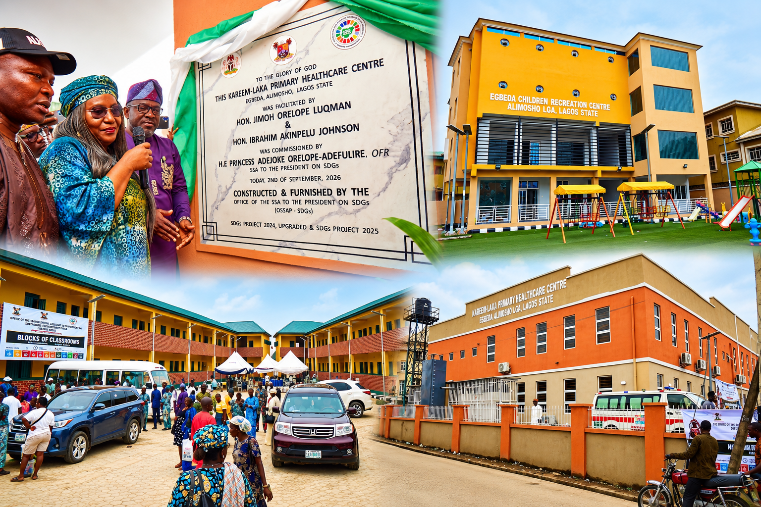 OSSAP-SDGs Commissions 50-Bed Healthcare Centre, Recreational Facility, 36 Classrooms Blocks in Lagos